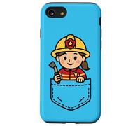 Divertente ragazza pompiere Pocket Pal Carino Pompiere Eroico Custodia per iPhone SE (2020) / 7 / 8