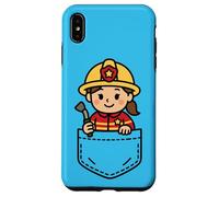 Divertente ragazza pompiere Pocket Pal Carino Pompiere Eroico Custodia per iPhone XS Max
