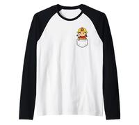 Divertente ragazza pompiere Pocket Pal Carino Pompiere Eroico Maglia con Maniche Raglan