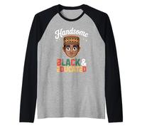 Divertente Ragazzo Nero Che Dice Bello Intelligente Educato Donne Uomini Maglia con Maniche Raglan