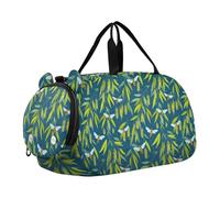 Divertente Rainforest Bee Willow Blue Piccola borsa da palestra con scomparto per scarpe multifunzionale oggetto personale borsa da viaggio per la pratica scolastica, sport, viaggi bolsos de viaje