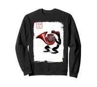 Divertente Rana Che Suona Il Corno Francese Occhiali da Sole Stile Giapponese Felpa