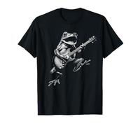 Divertente Rana Che Suona la Chitarra elettrica Rock And Roll Toad Meme Maglietta