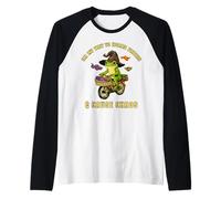 Divertente Rana Che Trapunta Quilter sulla Via Maglia con Maniche Raglan