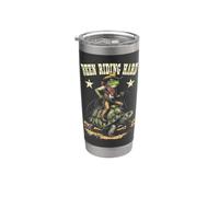 Divertente Rana Cowboy Tartaruga Stato Cavalcando Difficile Selvaggio West Bicchiere termico in acciaio inox doppia parete