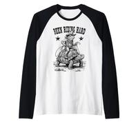 Divertente Rana Cowboy Tartaruga Stato Cavalcando Difficile Selvaggio West Maglia con Maniche Raglan