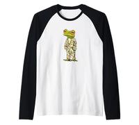 Divertente rana in pigiama, saltellando nel mondo dei sogni Maglia con Maniche Raglan