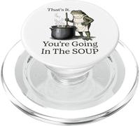 Divertente rana meme Stai andando nella zuppa Umorismo sarcastico PopSockets PopGrip per MagSafe