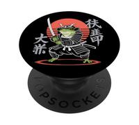 Divertente rana Ninja Samurai Retro Anime per gli amanti dei rospi PopSockets PopGrip Adesivo