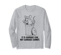 Divertente Ratto Retro Garbage Can Not Garbage Cannot Cartoon Style Maglia a Manica