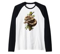 Divertente re-fitone Amante Serpenti rettili Pitone Python Maglia con Maniche Raglan