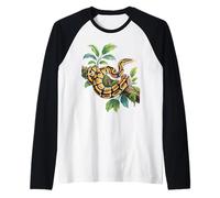 Divertente re-fitone Amante Serpenti rettili Pitone Python Maglia con Maniche Raglan