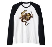 Divertente re-fitone Amante Serpenti rettili Pitone Python Maglia con Maniche Raglan
