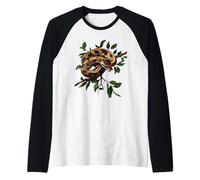 Divertente re-fitone Amante Serpenti rettili Pitone Python Maglia con Maniche Raglan