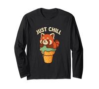 Divertente Red Panda Ice Cream Cone Art Maglia a Manica