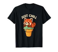 Divertente Red Panda Ice Cream Cone Art Maglietta