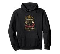 Divertente regalo artistico con scritta "I am the Queen of Fucking Everything" Felpa con Cappuccio