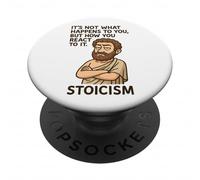Divertente regalo con citazione stoica filosofia design per uomini, donne e bambini PopSockets PopGrip Adesivo