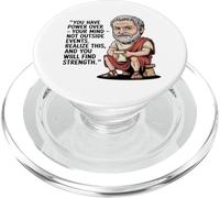 Divertente regalo con citazione stoica filosofia design per uomini, donne e bambini PopSockets PopGrip per MagSafe