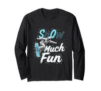 Divertente Regalo con Citazione sullo Snowboard Snow Much Fun Maglia a Manica