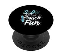 Divertente regalo con citazione sullo snowboard "Snow Much Fun" PopSockets PopGrip Adesivo