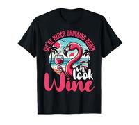 Divertente Regalo con Fenicottero per Donne Che bevono Umorismo - Oh Look Wine Maglietta