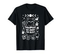 Divertente regalo con gatto strega, Go Away I'm Busy, Mystical Wicca Maglietta