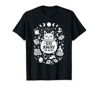 Divertente regalo con gatto strega, Go Away I'm Busy, Mystical Wicca Maglietta