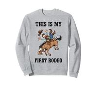 Divertente Regalo da Cowboy con Scritta This is My First Rodeo per Uomini, Donne, Bambini Felpa