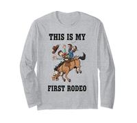 Divertente Regalo da Cowboy con Scritta This is My First Rodeo per Uomini, Donne, Bambini Maglia a Manica