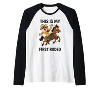 Divertente Regalo da Cowboy con Scritta This is My First Rodeo per Uomini, Donne, Bambini Maglia con Maniche Raglan