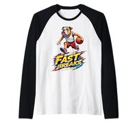 Divertente regalo di basket per gli amanti dei cani bulldog inglesi Maglia con Maniche Raglan