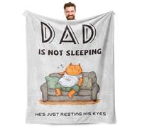 Divertente regalo di compleanno per papà da figlia figlio 127 x 152,4 cm Daddy is Not Sleeping Coperta di flanella per letto, divano, pisolino, festa del papà, Natale, Ringraziamento, anniversario