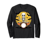 Divertente Regalo di Halloween per batteristi, per Uomini e Donne Maglia a Manica