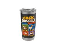 Divertente regalo di routine quotidiana con cane Jack Russell Bicchiere termico in acciaio inox doppia parete