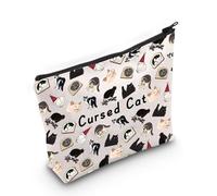 Divertente regalo gatto meme trucco borsa regalo gatto maledetto gatto regalo animale domestico gatto borsa cosmetica divertente regalo gatto stampa borsa da viaggio, Gatto Maledetto