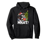 Divertente regalo gatto nero che spinge l'albero di Natale sopra il gatto Cosa? Felpa con Cappuccio