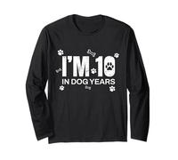 Divertente Regalo per 70° Compleanno con Scritta I'm 10 in Dog Years Maglia a Manica