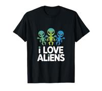 Divertente Regalo per Appassionati di UFO I Love Aliens Maglietta
