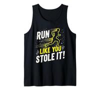 Divertente Regalo per Corsa e Jogging, Citazione Run Like You Stole It Canotta