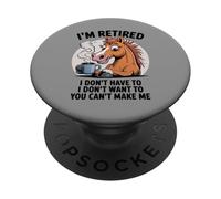 Divertente regalo per gli amanti degli animali dei cartoni animati con cavalli PopSockets PopGrip Adesivo