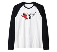 Divertente Regalo per Gli Amanti degli Uccelli cardinali Rossi per Uomini, Donne, Bambini e Adolescenti Maglia con Maniche Raglan