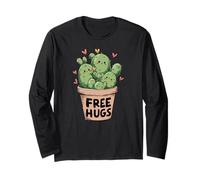 Divertente Regalo per Gli Amanti delle Piante Kawaii con Cactus Gratis abbracci Maglia a Manica