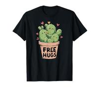 Divertente Regalo per Gli Amanti delle Piante Kawaii con Cactus Gratis abbracci Maglietta