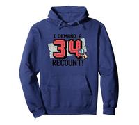 Divertente Regalo per Il 34° Compleanno: I Demand a Recount! Felpa con Cappuccio, Unisex per Adulti, Navy, S