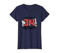 Divertente Regalo per Il 34° Compleanno: I Demand a Recount! Maglietta, Donna, Navy, 3XL