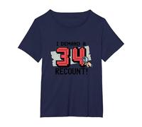 Divertente Regalo per Il 34° Compleanno: I Demand a Recount! Maglietta, Donna Plus-Size, Navy, 6X