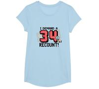 Divertente Regalo per Il 34° Compleanno: I Demand a Recount! Maglietta, Ragazze, Celeste, L