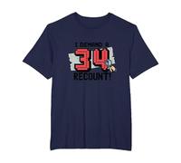 Divertente Regalo per Il 34° Compleanno: I Demand a Recount! Maglietta, Uomo Taglie Grandi, Navy, 5X Tall