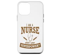 Divertente regalo per infermiere Superpower marrone pieno Custodia per iPhone 12 mini